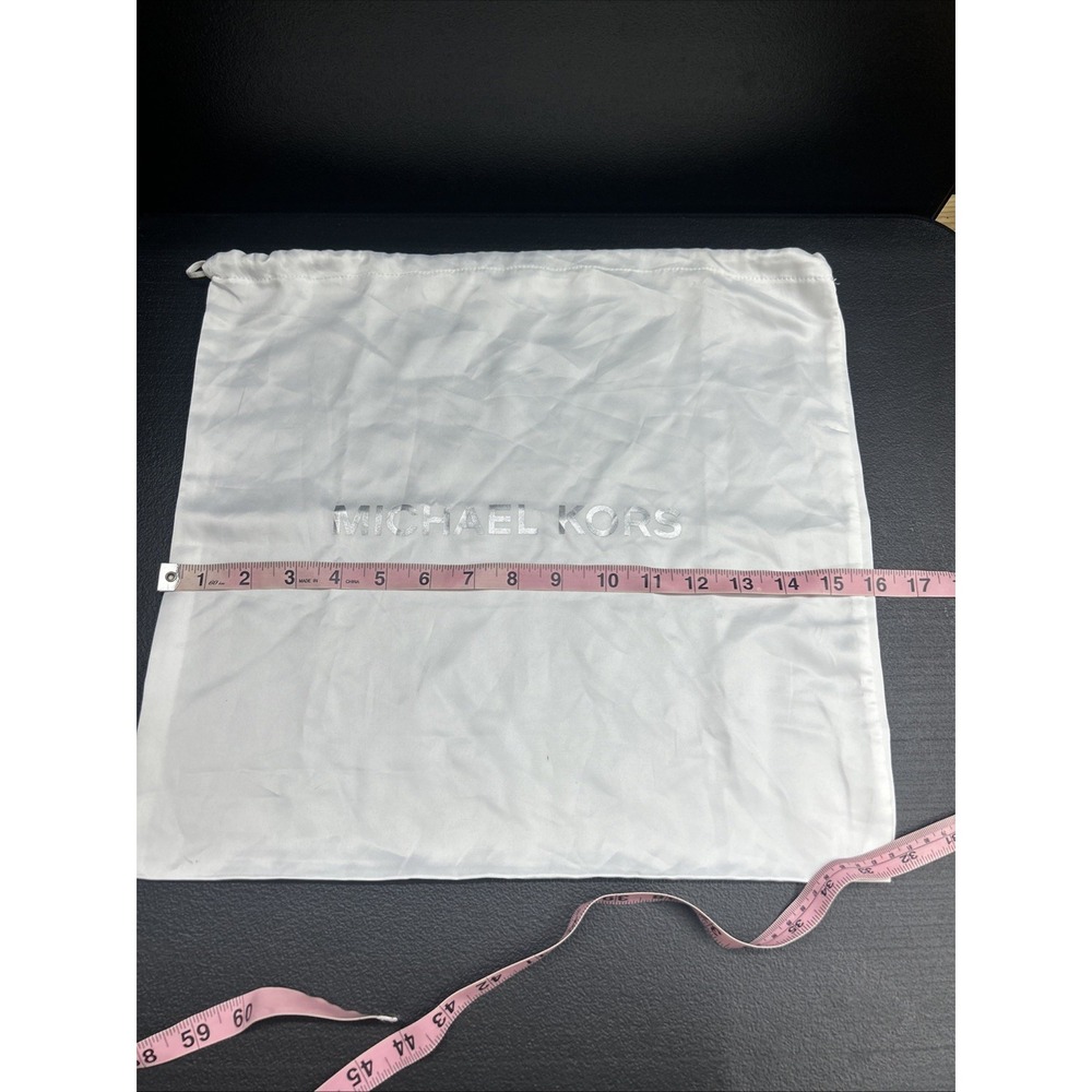 Michael Kors Logo White Satin Drawstring Cover Dust Bag 16x15 (1712)